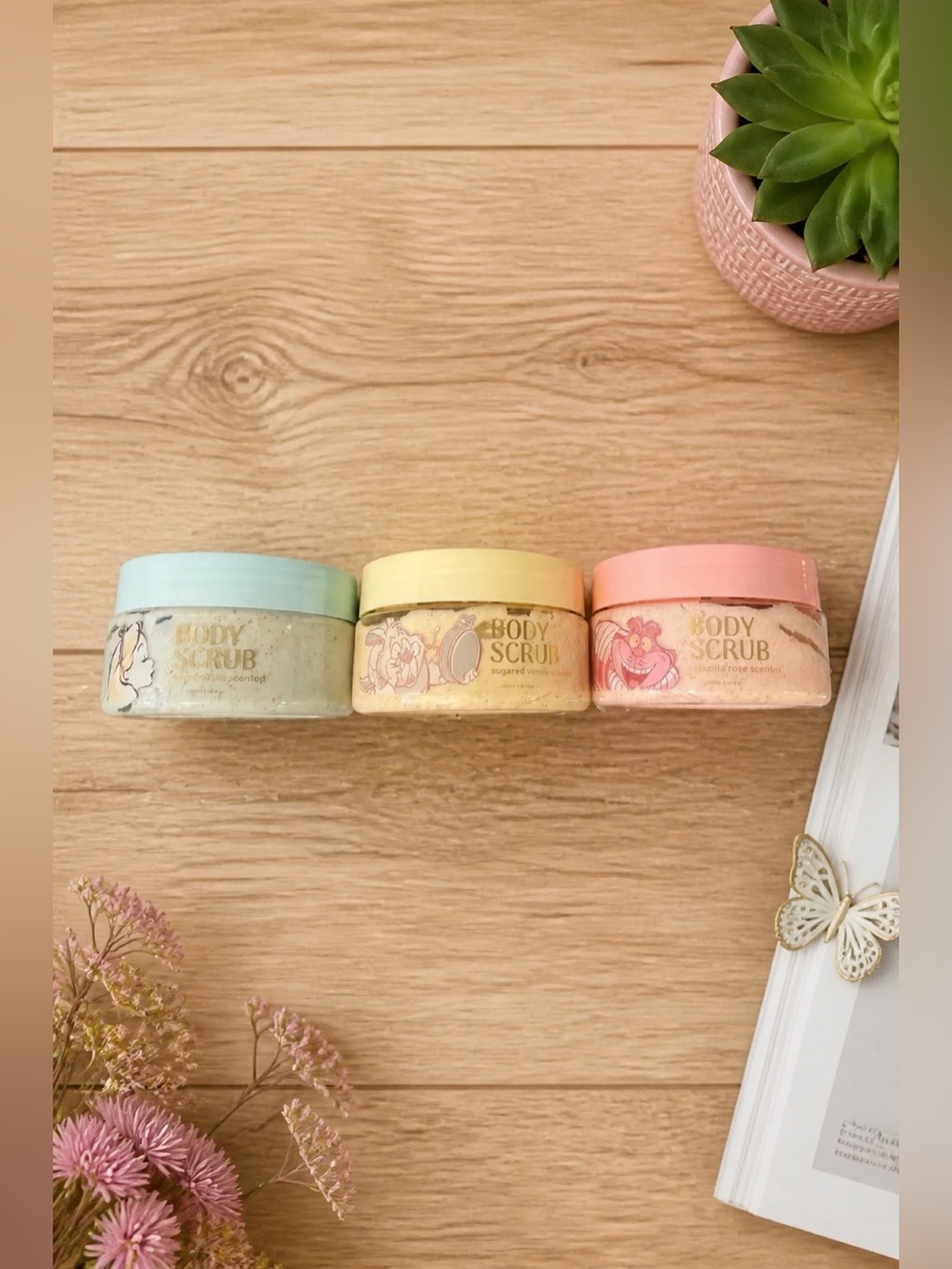 Set of 3 Disney Body Scrubs Alice in Wonderland New